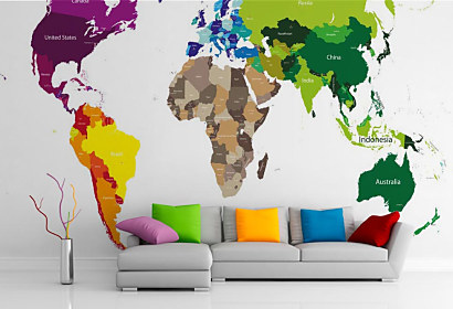 Mapa sveta farebná